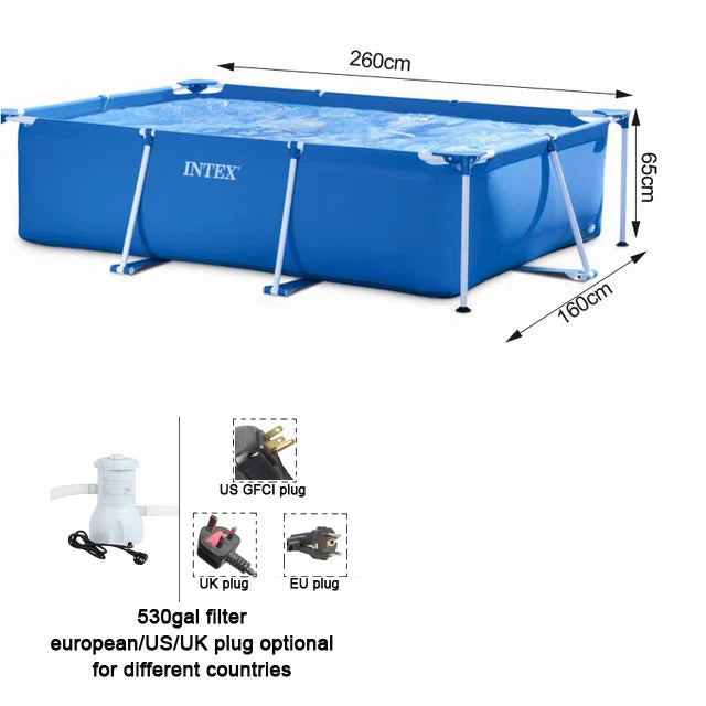 220cm 450cm  full set metal frame steel rectangular square swimming Pool Pipe Rack Pond Large Bracket above ground filter summer