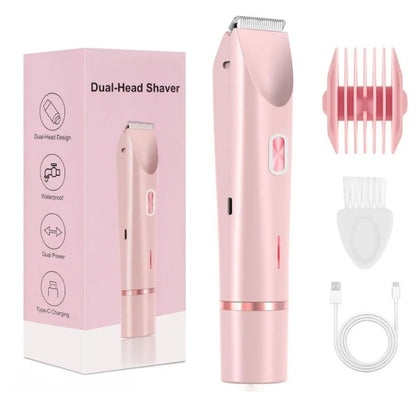 Electric Razors for Women 2in1 Bikini Trimmer Facial Mustache Shavers for Ladies Body Underarms Legs Portable Painless Epilator
