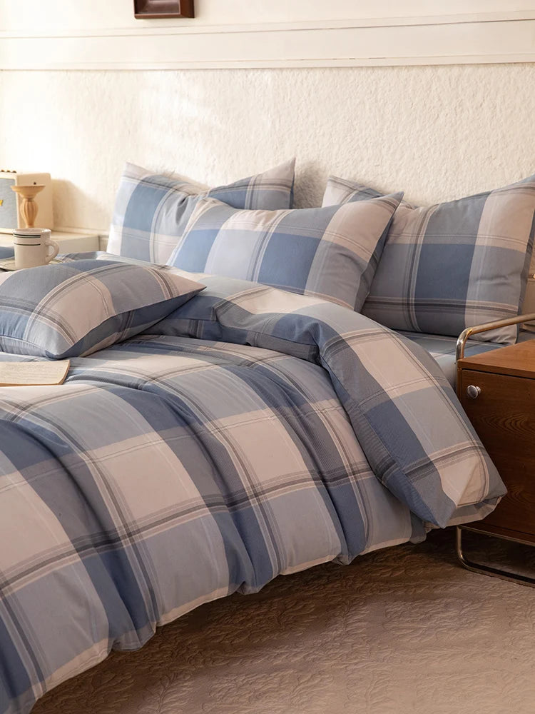 New 3pcs 100% Cotton Bedding Set High Quality Includes One Duvet Cover and Two Pillowcases Soft Skin-friendly and Breathable