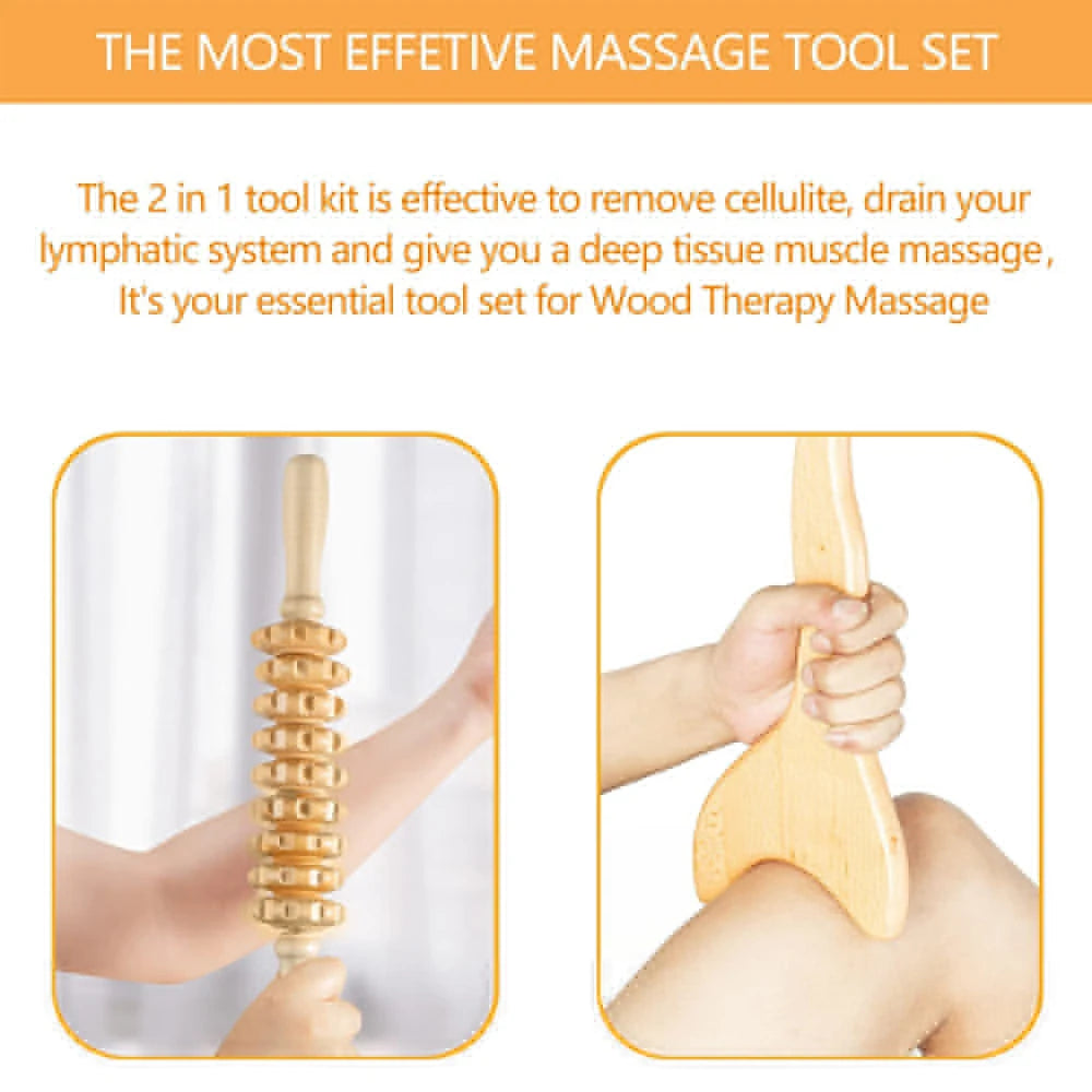 1Pcs Wood Therapy Massage Tools,Wooden Therapy Tools for Body Muscle Pain Relief,Body Sculpting Tools,Fascia Massage