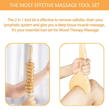 1Pcs Wood Therapy Massage Tools,Wooden Therapy Tools for Body Muscle Pain Relief,Body Sculpting Tools,Fascia Massage