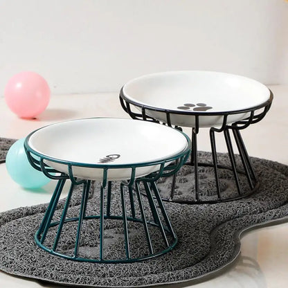 Ceramic Raised Pet Bowl Food Water Treats For Cat Stand Bowl Dogs Supplies Outdoor Feeding Drinking Accessories