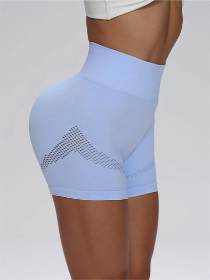 Sports yoga wear, women's shorts, yoga cycling and running fitness wear, summer yoga pants, seamless high-waisted