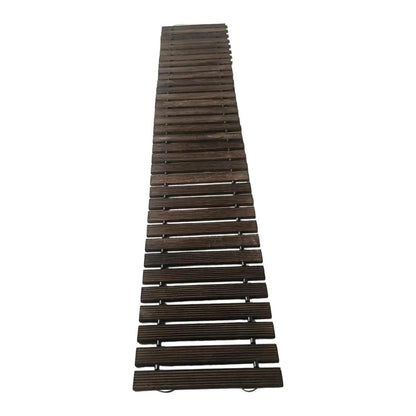 Wood Garden Pathway,Boardwalk Nonslip Outdoor Patio Straight Pathway Roll Out Decorative Wood Path for Poolside Camping Party