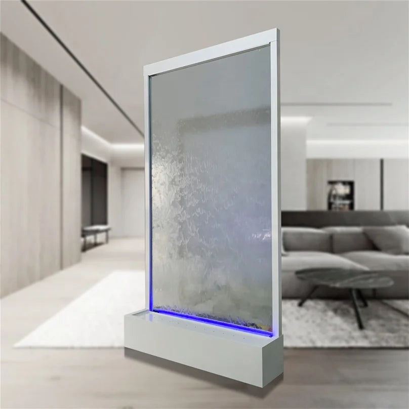 Customization.Customized Indoor Waterfall Water Fountain for Home & Garden Decor with LED Lighting Glass Screens & Room Dividers