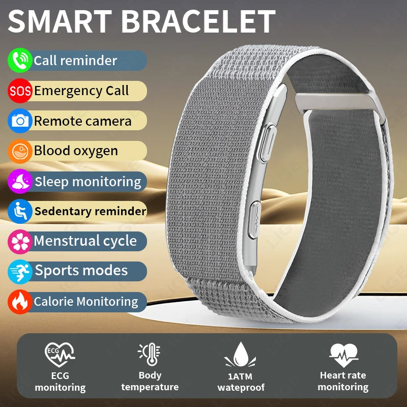 ECG PPG No Screen Smart Watch Sports Outdoors Fitness Heart Rate Monitor 1ATM Waterproof Men Smart Bracelet For Andrio IOS New