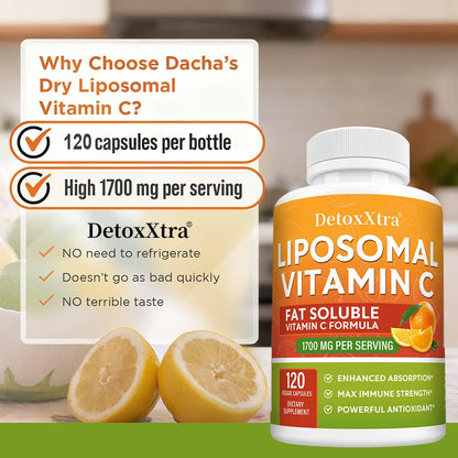 Liposomal Vitamin C 1700 Mg, Vitamin C Supplement - Enhanced Absorption, Ascorbic Acid, Immune Support