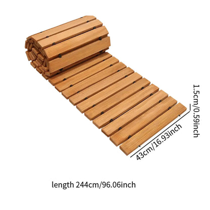 Wooden Outdoor Garden Pathway Non Slip Roll Out Boardwalk Rustic Patio Decor for Wedding Party Yard