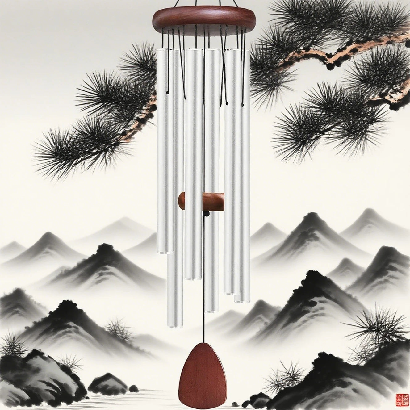 Courtyard Metal Wind Chime Home Outdoor Atmosphere Pendant Classic Metal Aluminum Tube 37 Inch Large-sized Wind Chime Gift New
