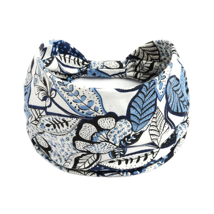 Boho Headbands Wide Knot Hair Scarf Floral Print Hairband Stretch Turban Headwrap Cotton Head Band Fashion Accessories for Women