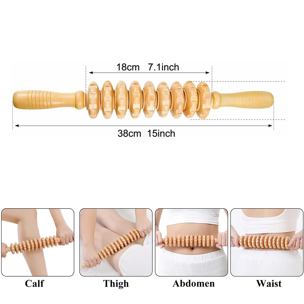 1Pcs Wood Therapy Massage Tools,Wooden Therapy Tools for Body Muscle Pain Relief,Body Sculpting Tools,Fascia Massage