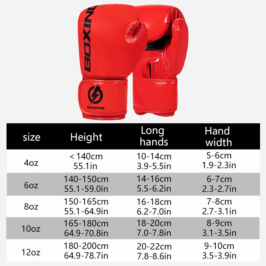 Professional Boxing Gloves 4-12oz, Suitable For Adults Kids, Mma, Boxing, Kickboxing, Partition, Muay Thai, Sanda Training Glove