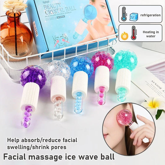 Facial ice therapy care massage beauty ball,holding ice wave ball,massaging facial cold compress water gel bead small ice hammer