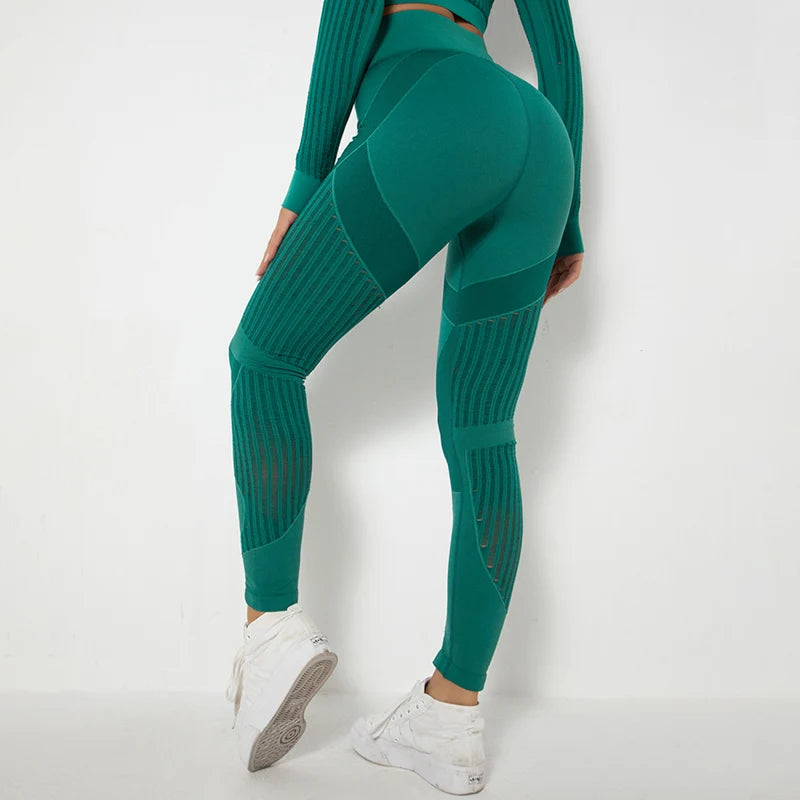 Sexy Women Fitness Leggings Hollow Seamless Leggings High Waist Gym Workout Legging Fashion Breathable Yoga Pant