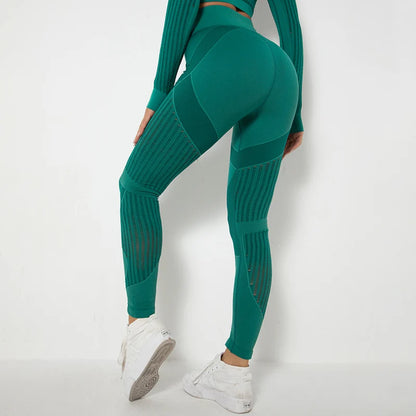 Sexy Women Fitness Leggings Hollow Seamless Leggings High Waist Gym Workout Legging Fashion Breathable Yoga Pant
