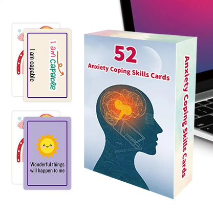 52pcs/set Emotional Intelligence Cards Double-Sided Mental Health Flash Cards Therapy Tools For Anxiety, Mindfulness & Social