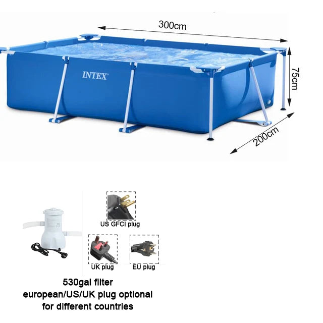 220cm 450cm  full set metal frame steel rectangular square swimming Pool Pipe Rack Pond Large Bracket above ground filter summer