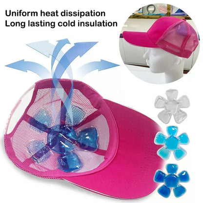 Cooling Cap Liner Mat Hot & Cold Compress PVC Gel Ice Pack Cool Riding Helmet Hat Pad Head Cool Down Cold Pack For Outdoor