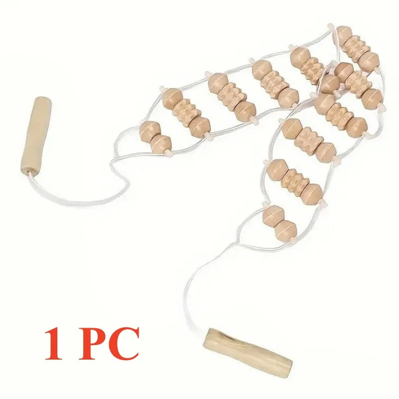 1/2pcs  Wooden Therapy Massage Tool Back Massager Roller Rope for Body Shaping Pain Relief Treatment