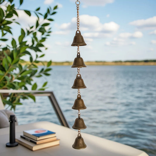 Vintage Wind Chimes with 6 Bells Hanging Decor for Home Garden Patio Balcony Outdoor Indoor Decoration Melodious Sound Ornament