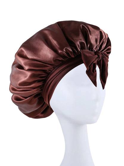 New Silky Bonnet For Sleeping Women Satin Bonnet Hair Bonnet Night Sleep Cap Scarf Wrap For Curly Hair Tie Band For CurlyHat
