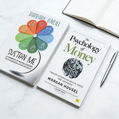 Barbara O'Neill Sustain Me & Morgan Housel The Psychology of Money:Health & Finance Guides for Daily Wellness & Personal Finance