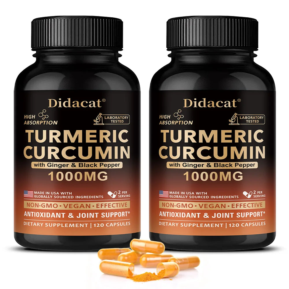 Organic Turmeric Curcumin with Black Pepper Extract - High Absorption Ultra Potent Supplement, Joint Support, 120 Capsules