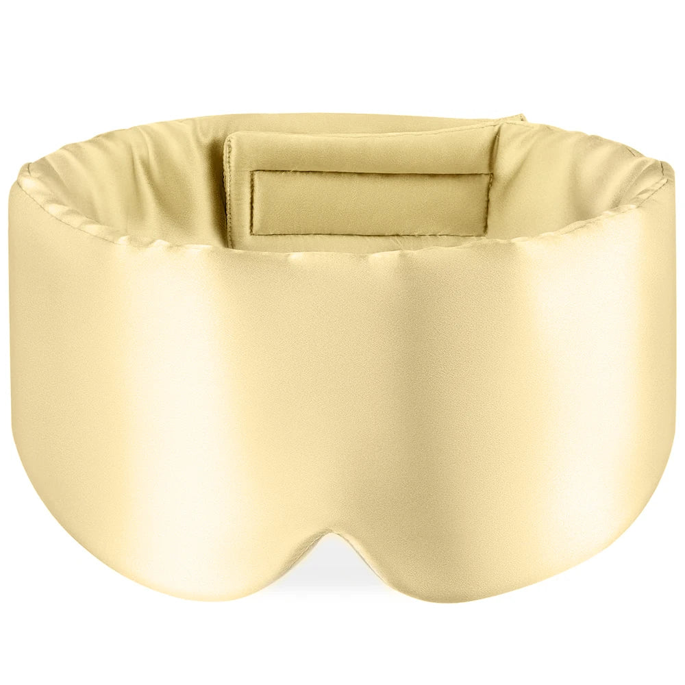 Silk Sleep Mask Soft Pressureless Sleeping Mask 100% Mulberry Silk for Eye Skin Anti Wrinkles,Adjustable Wide Velcro Ear Cover