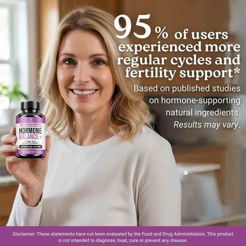 Adaptogen Herb Complex Hormone Balance Supplement, with Vitamin B6, for Reduces PMS, Menopause Symptoms & Metabolism, Vegan