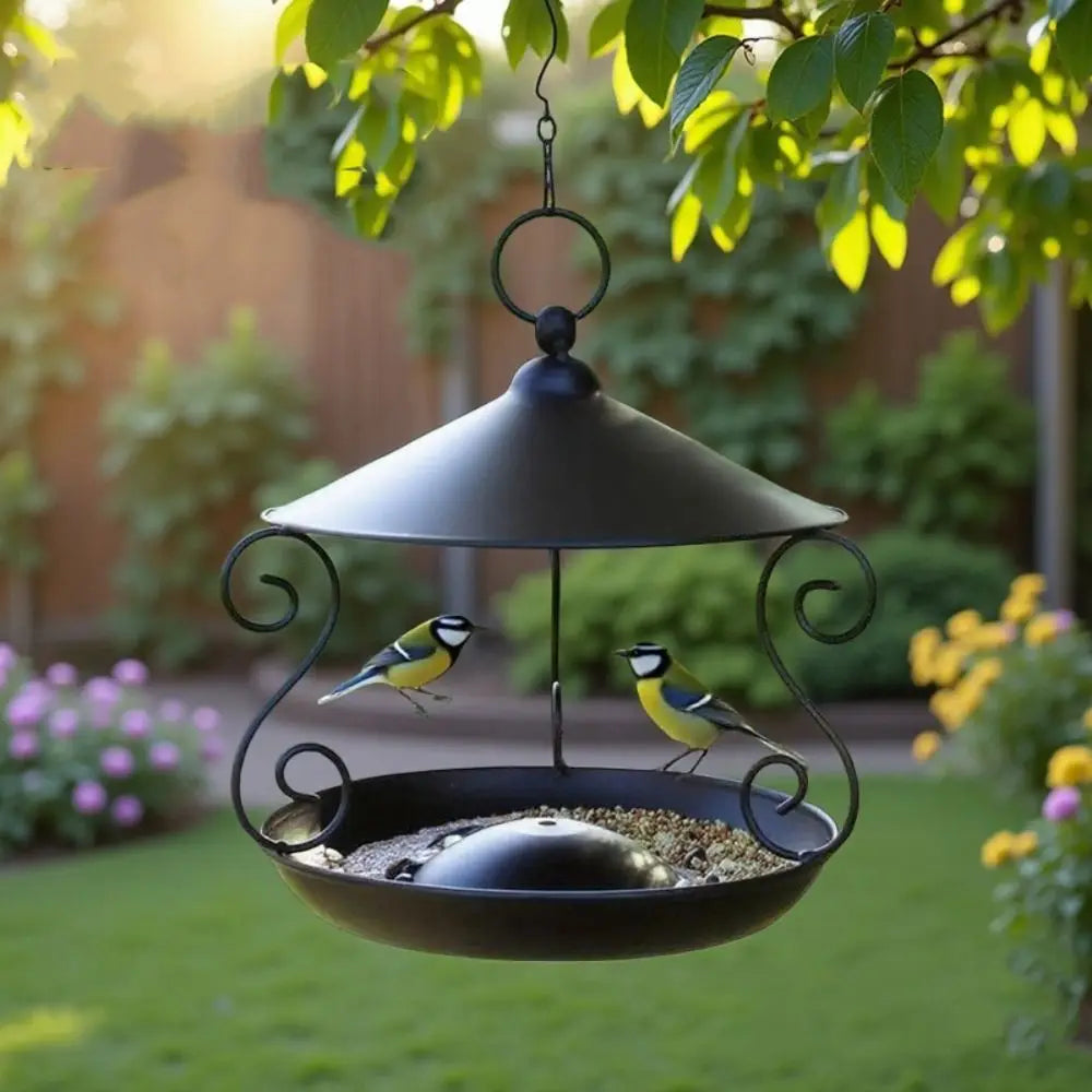 Pet Feeding Supplies Iron Bird Feeder Windproof Rainproof Bird Food Dispenser Hanging Multi-purpose Bird Water Bowl Drinking