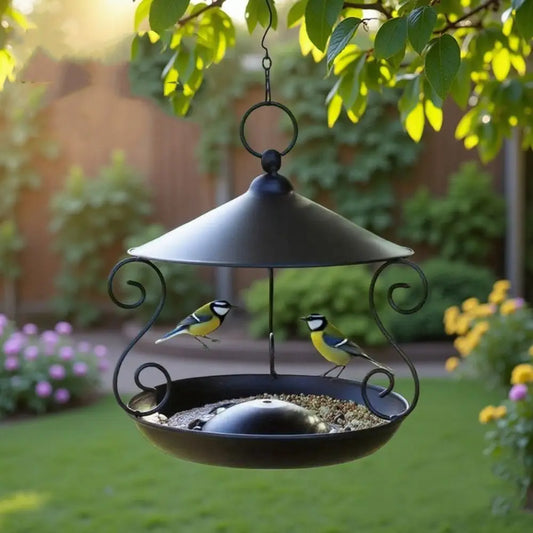 Pet Feeding Supplies Iron Bird Feeder Windproof Rainproof Bird Food Dispenser Hanging Multi-purpose Bird Water Bowl Drinking