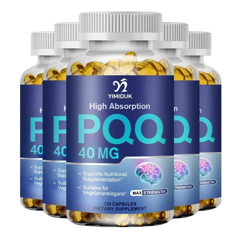 PQQ Capsules Supplement 40 mg - Mitochondrial Biogenesis & Metabolism - Supports Brain, Heart Health & Cognitive Function
