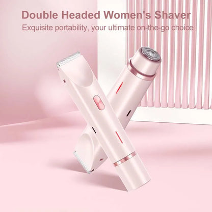 Electric Razors for Women 2 in 1 Electric Shaver for Pubic Hair Trimmer IPX7 Waterproof Wet&Dry Use Bikini Shaver for Body