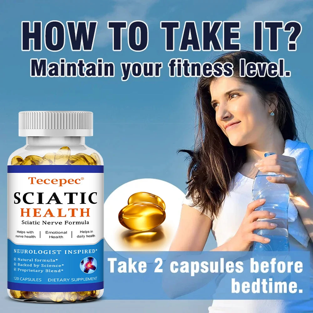 Sciatic Nerve Health Support Supplement - with Vitamin B Complex, Alpha Lipoic Acid,Strengthens Muscles & Increases Endurance