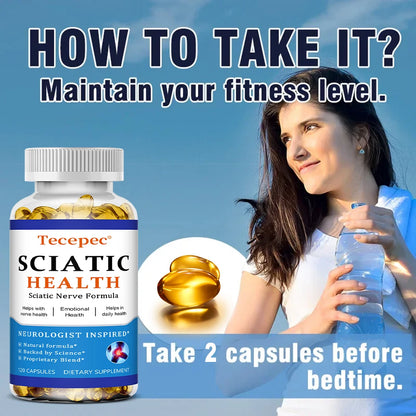 Sciatic Nerve Health Support Supplement - with Vitamin B Complex, Alpha Lipoic Acid,Strengthens Muscles & Increases Endurance