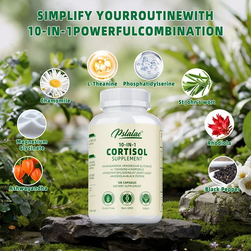 Cortisol Supplements - Improve Mood, Concentration and Relaxation, Relieve Anxiety and Promote Brain Nerve Health
