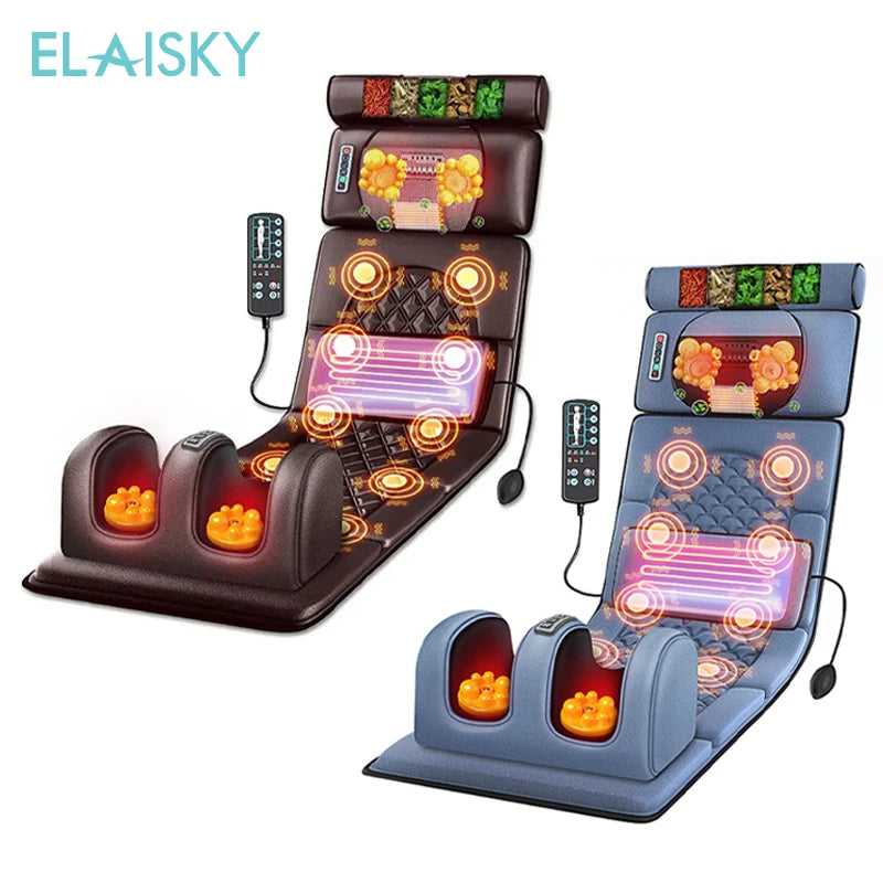 Massage Mattress Electric 110V-220V Vibrating Heating Infrared Massager Cushion For Neck Back Foot Full Body Pain Stress Relief