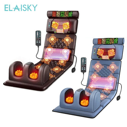 Massage Mattress Electric 110V-220V Vibrating Heating Infrared Massager Cushion For Neck Back Foot Full Body Pain Stress Relief