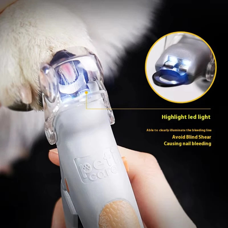 LED Nail Clippers for Pets Cats and Dogs with Polishing and Cleaning Supplies