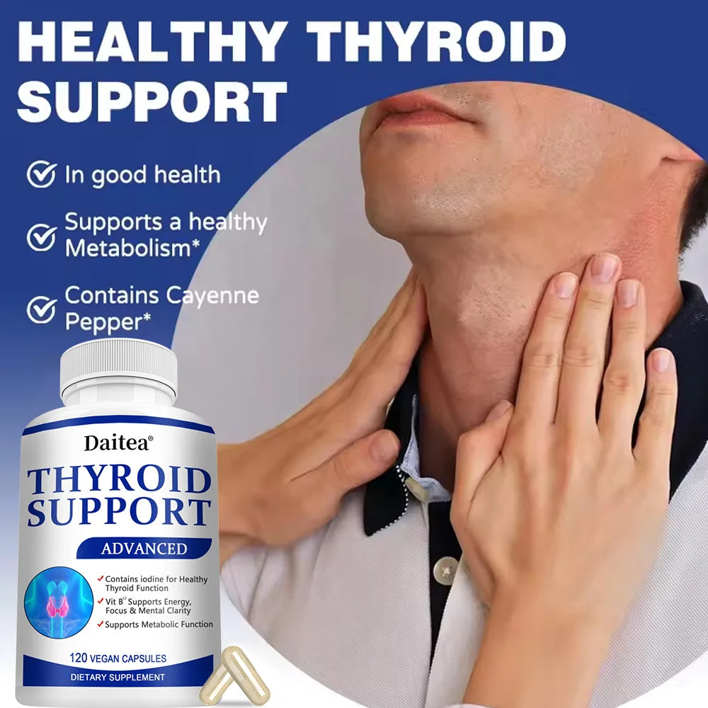 Thyroid Supplement with L-tyrosine, Iodine, Zinc & Selenium - Promotes Memory, Cognitive, Thyroid Health and Metabolism, NON-GMO