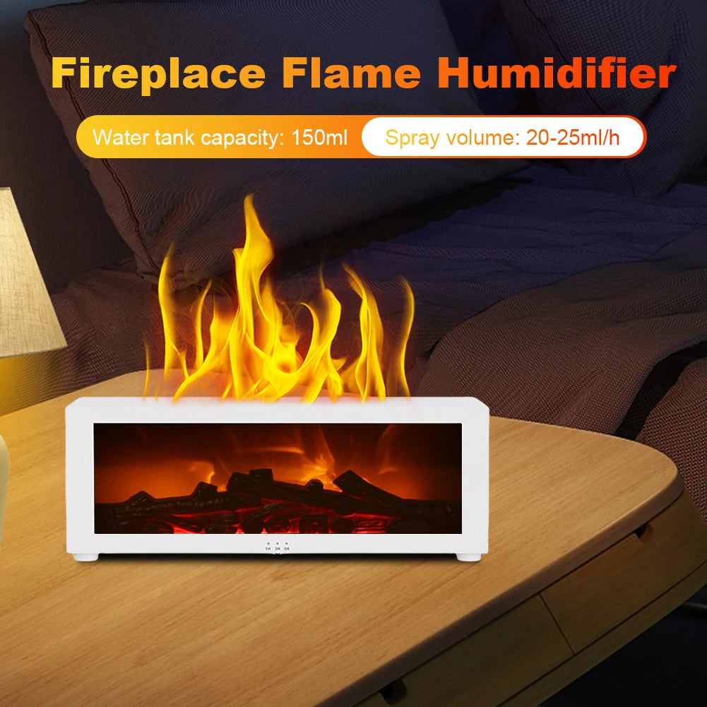Air Humidifier Essential Oil Diffuser Flame Aroma Humidifier Home Room Fragrance Diffuser with Night Light Aromatherapy Diffuser