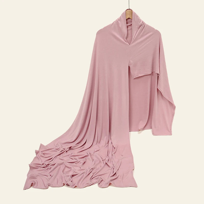 Fashion Modal Jersey Hijab Instant Scarf Muslim Woman Bonnet Hijab Shawl Lady Soft Long Wraps Church Prayer Turban Headband