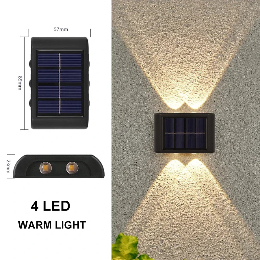 Outdoor LED Solar Garden Light Solar Wall Lamp Up And Down Luminous Waterproof Solar Powered Wall Washer Light Yard Street Decor