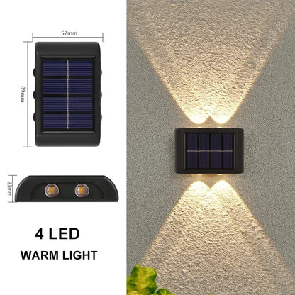 Outdoor LED Solar Garden Light Solar Wall Lamp Up And Down Luminous Waterproof Solar Powered Wall Washer Light Yard Street Decor