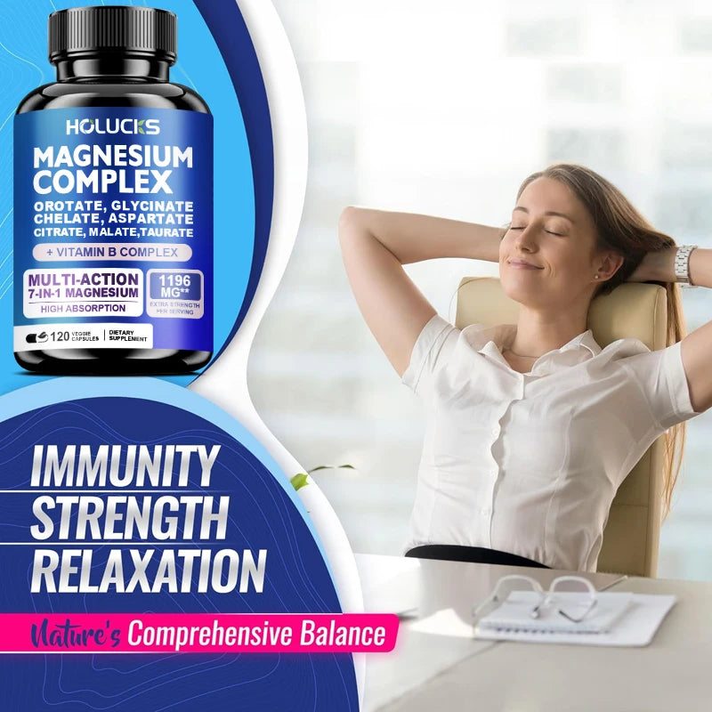 High Quality Magnesium Complex Supplement-Bone, Muscle & Heart Health , Sleep Support, Relaxation, Stress & Anxiety Relief