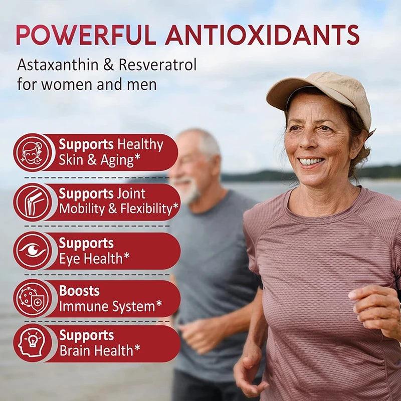 Premium Natural Astaxanthin Supplement, Support Blood Flow, Reduces Oxidative Stress & Healthy Cholesterol, Overall Vitality
