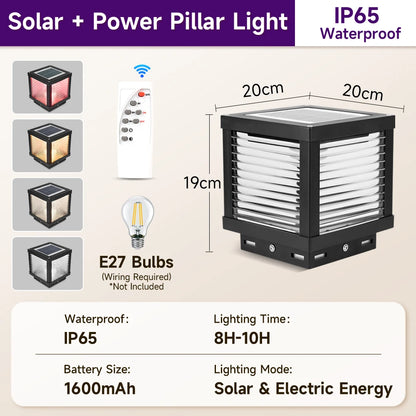 Outdoor solar lights Solar Post Light Waterproof LED Pillar Lamps Yard Decorative Lighting Column Automatic Weatherproof Design