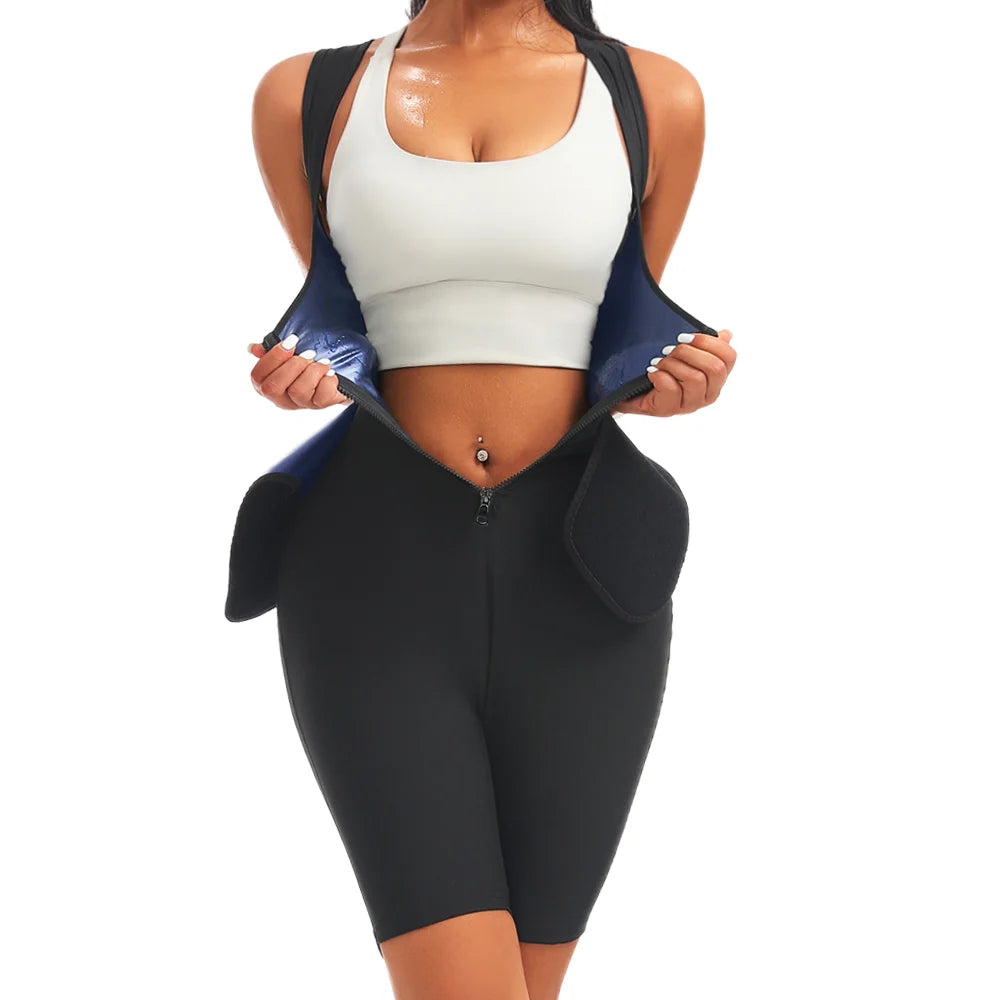 Women Body Shaper Sleeveless Tops Bodysuits Weight Loss Jumpsuit Waist Trimmer Corsets Gym Belly Slimming Shapewear Fat Burning