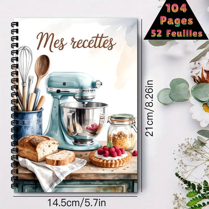 French recipe book, personal recipe book， Home cooking, food diary, illustrated diary, high-end kitchen supplies, holiday gifts