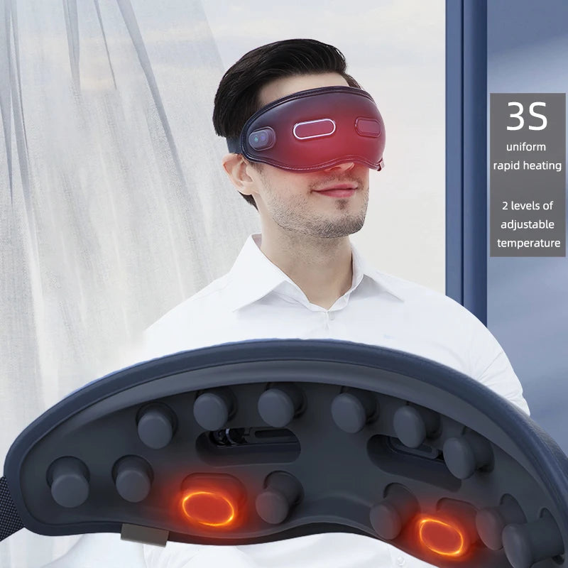 Smart Eye Massager Rechargeable Heated Eye Massage Instrument Massage Eyes Device Vibratable Reduce Eye Strain Improve Sleep